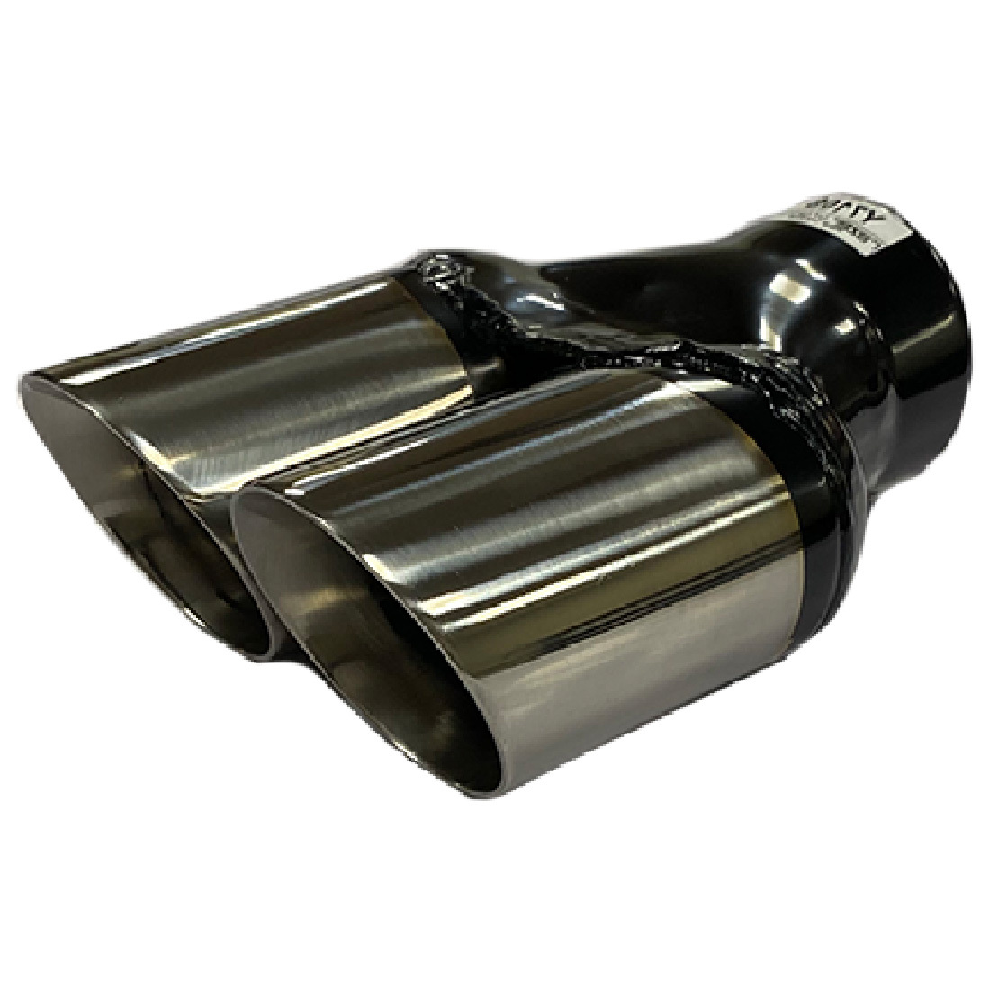 Angle Cut Inner Cone Dual 3" Exhaust Tip Right Hand Horizontal Straight Polished Finish for Ute image