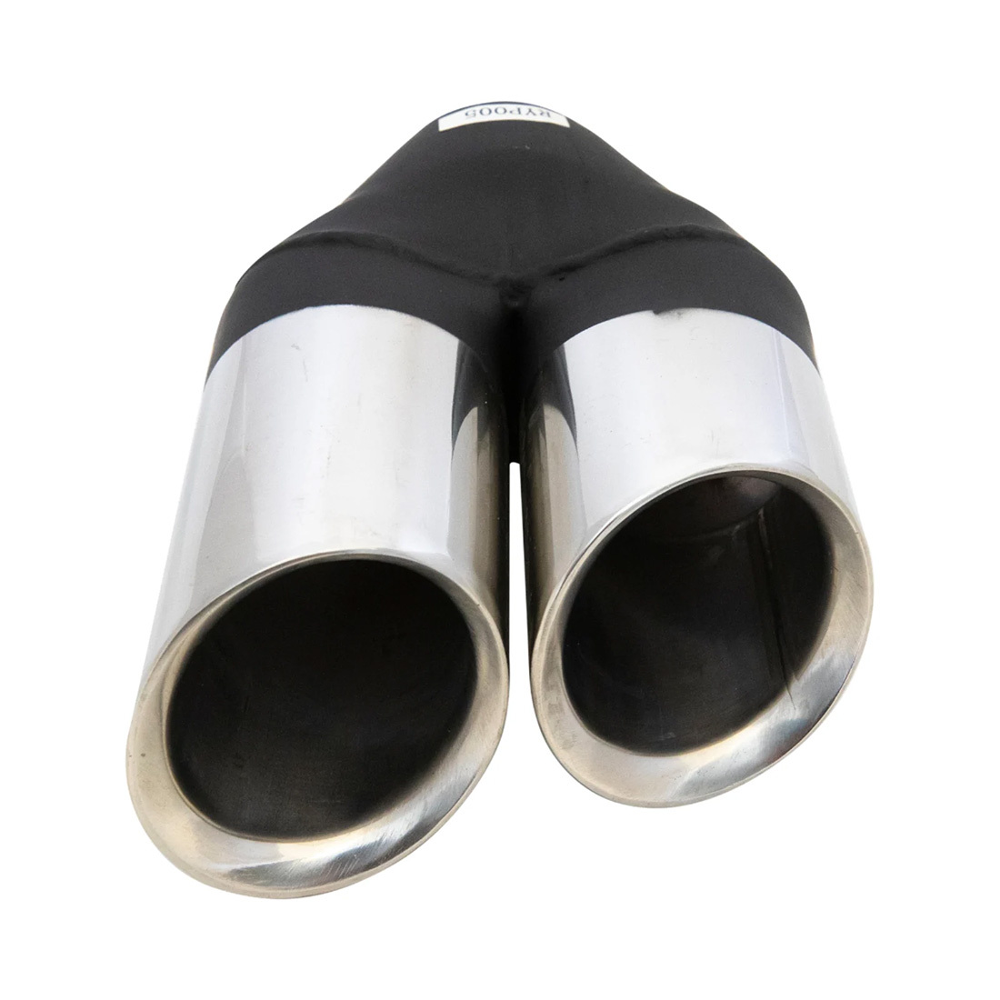 Angle Cut Inner Cone Dual 3" Exhaust Tip Left Hand Tapered Polished Finish image