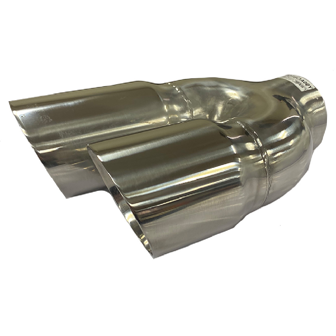 3" - Twin 3 1/2" Angle Cut Inner Cone Left Hand Stepped Polished Finish