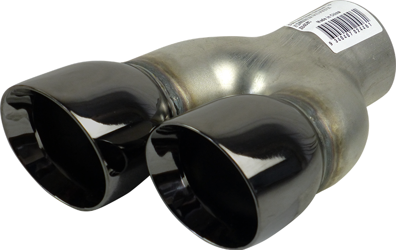 Dual 3" Right Hand Exhaust Tip with Black Chrome image