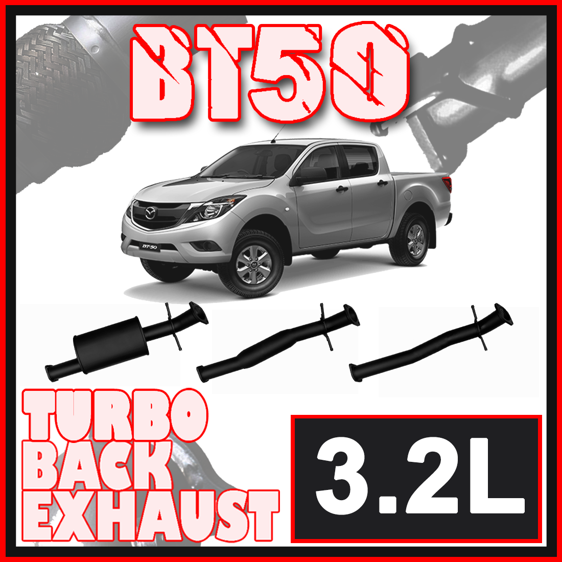 Mazda BT50 Exhaust 3.2L 3" Turbo Back Systems image