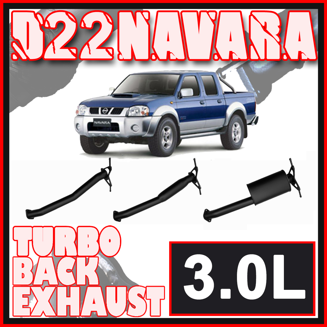 Nissan D22 Navara Exhaust 3L 3" Systems image