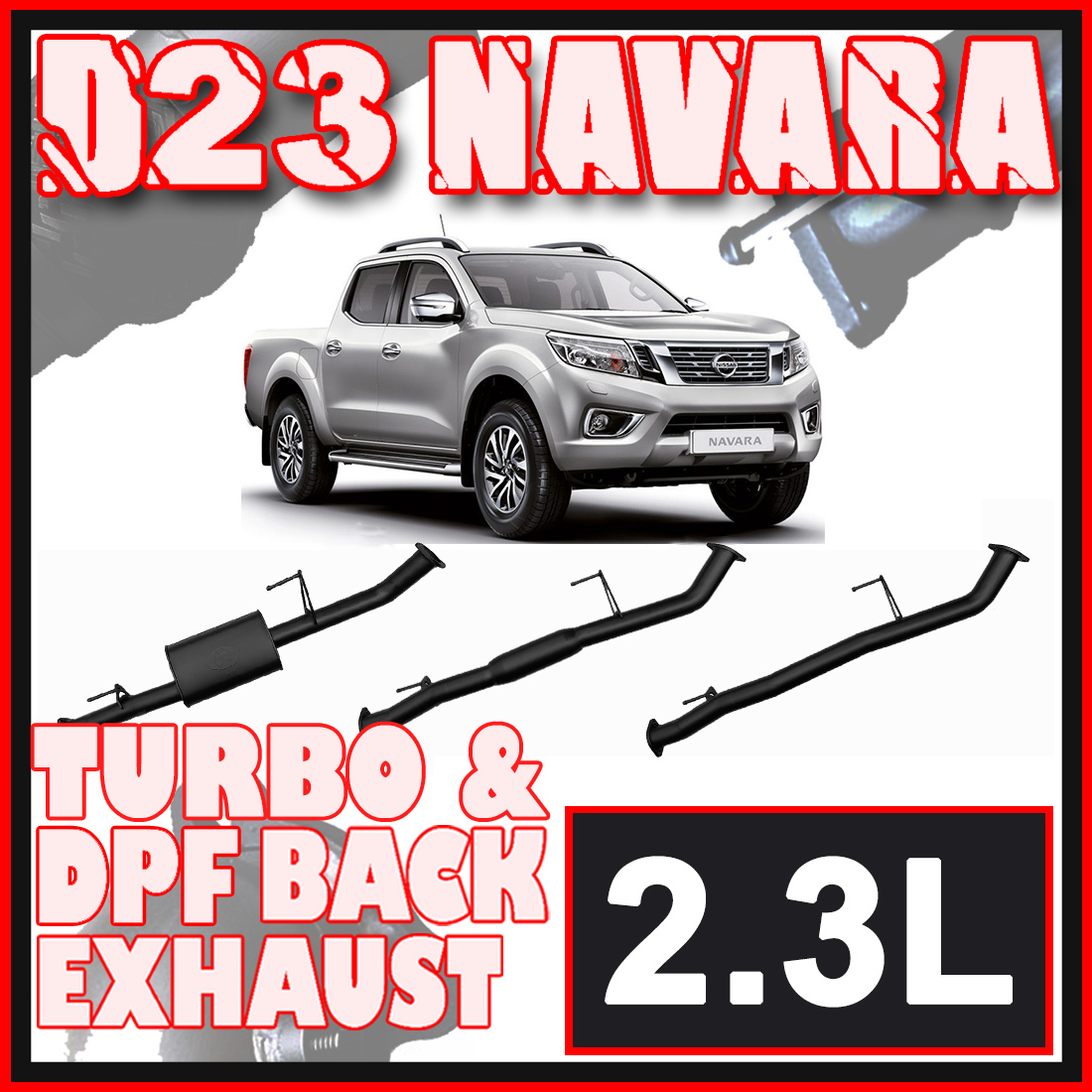 Nissan D23 Navara Exhaust NP300 3" Systems image