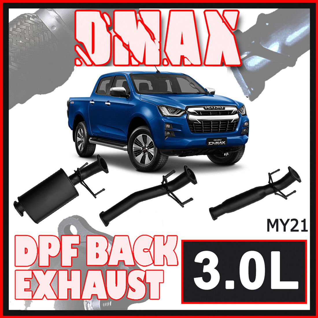 Isuzu D-Max Exhaust MY21-24 3L 3" DPF  Back Systems image