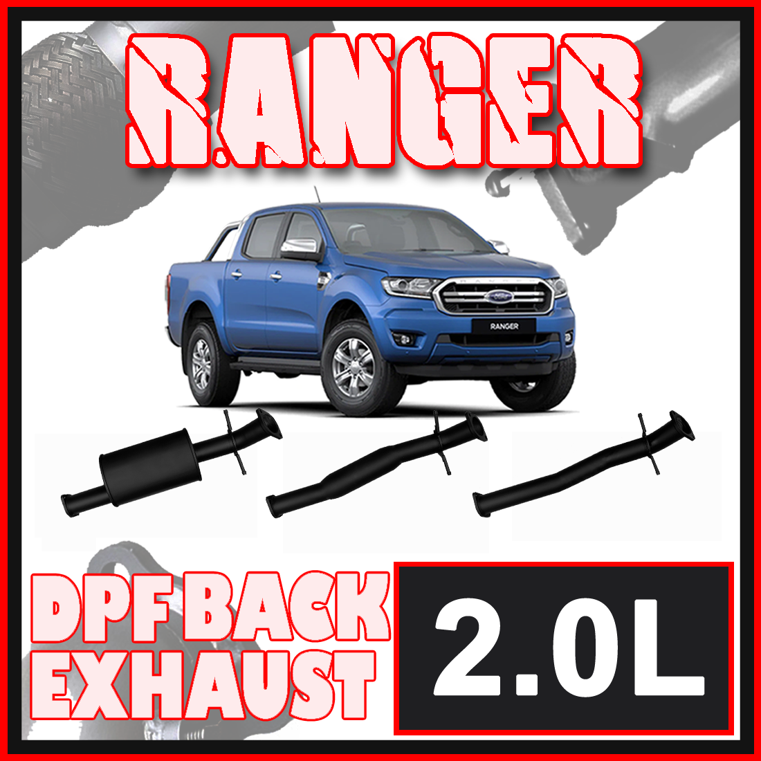 Ford Ranger Exhaust 2.0L PX3 Model 3 Inch Systems image