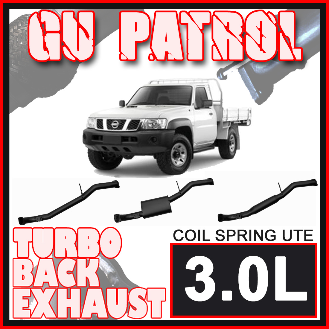 Nissan Patrol GU Coil Spring Ute 3L Ignite Exhaust image