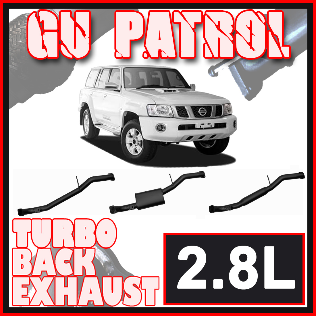 Nissan GU Patrol Exhaust Wagon 2.8L 3" Inch Systems image