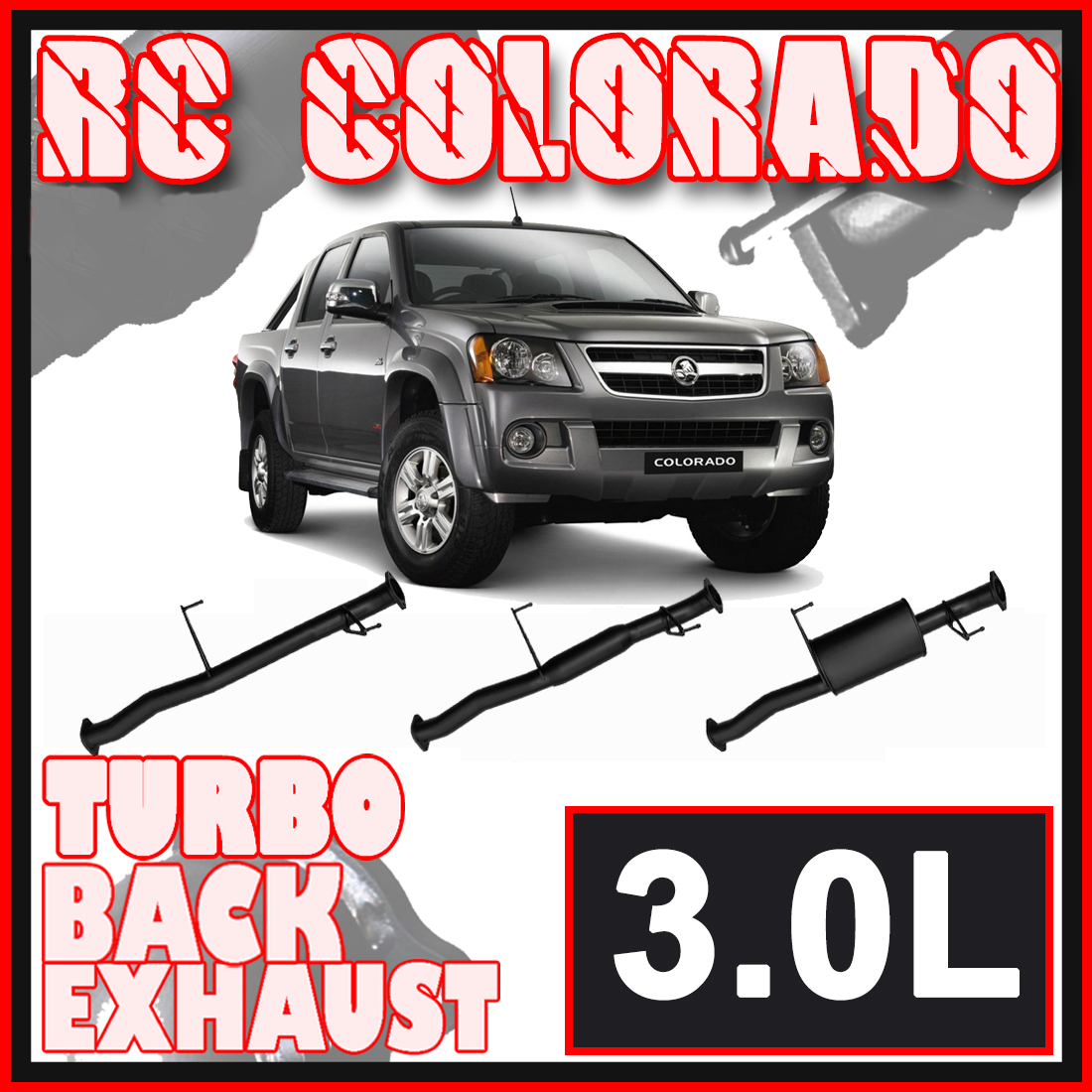 Holden RC Colorado Exhaust 3L 2007 to 2012 3" Turbo Back Systems image