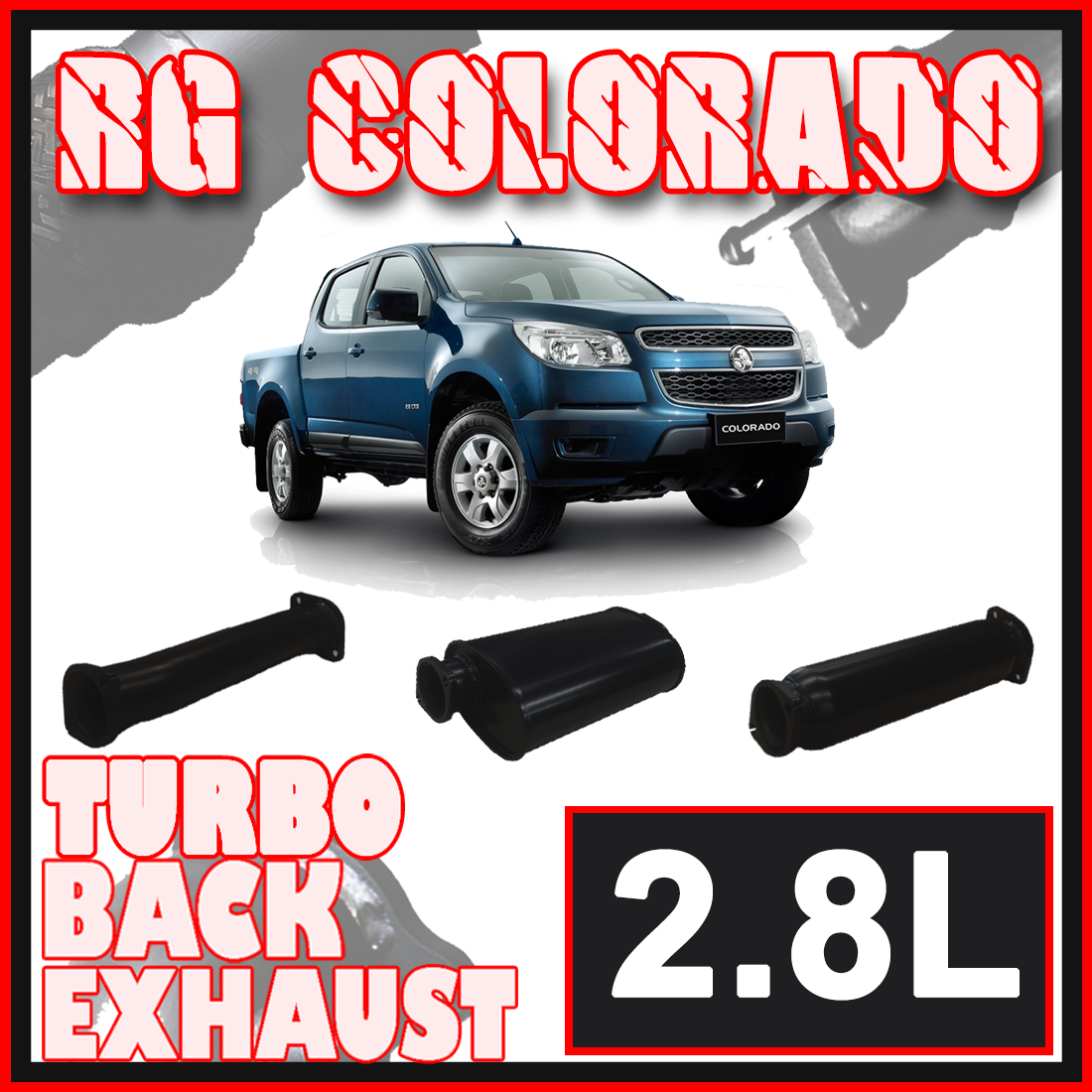 Holden RG Colorado Exhaust 2.8L 3" Turbo Back Systems image