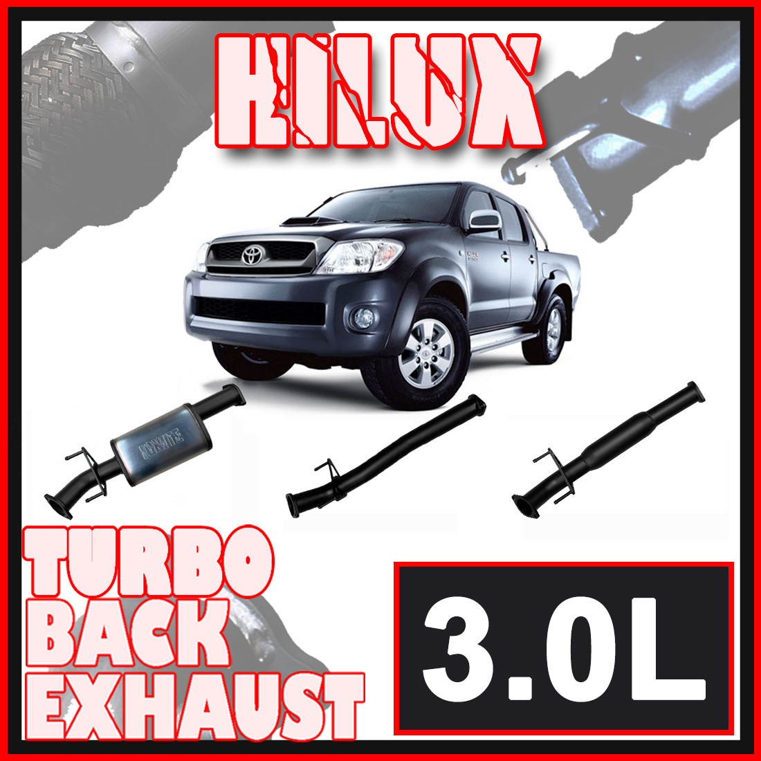 Toyota Hilux Exhaust 3L D4D 3" Turbo Back Systems image