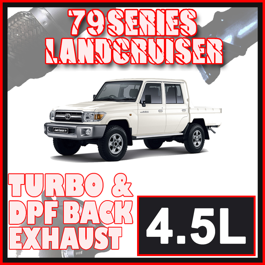 Toyota Landcruiser Exhaust 79 Series Dual Cab 3" & 3.5" DPF & Turbo Back Systems image