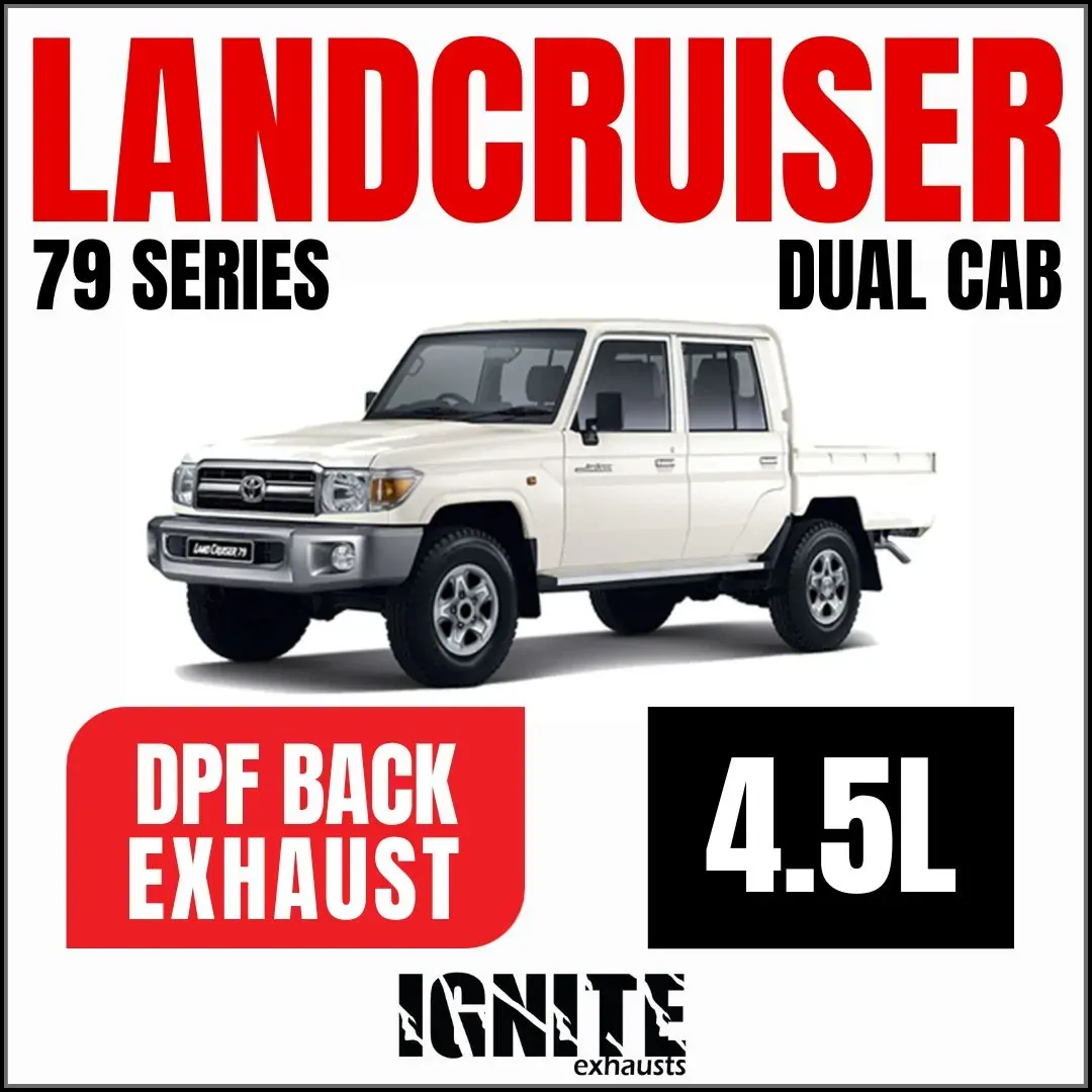 Toyota Landcruiser Exhaust 79 Series Dual Cab 3" & 3.5" DPF Back Systems