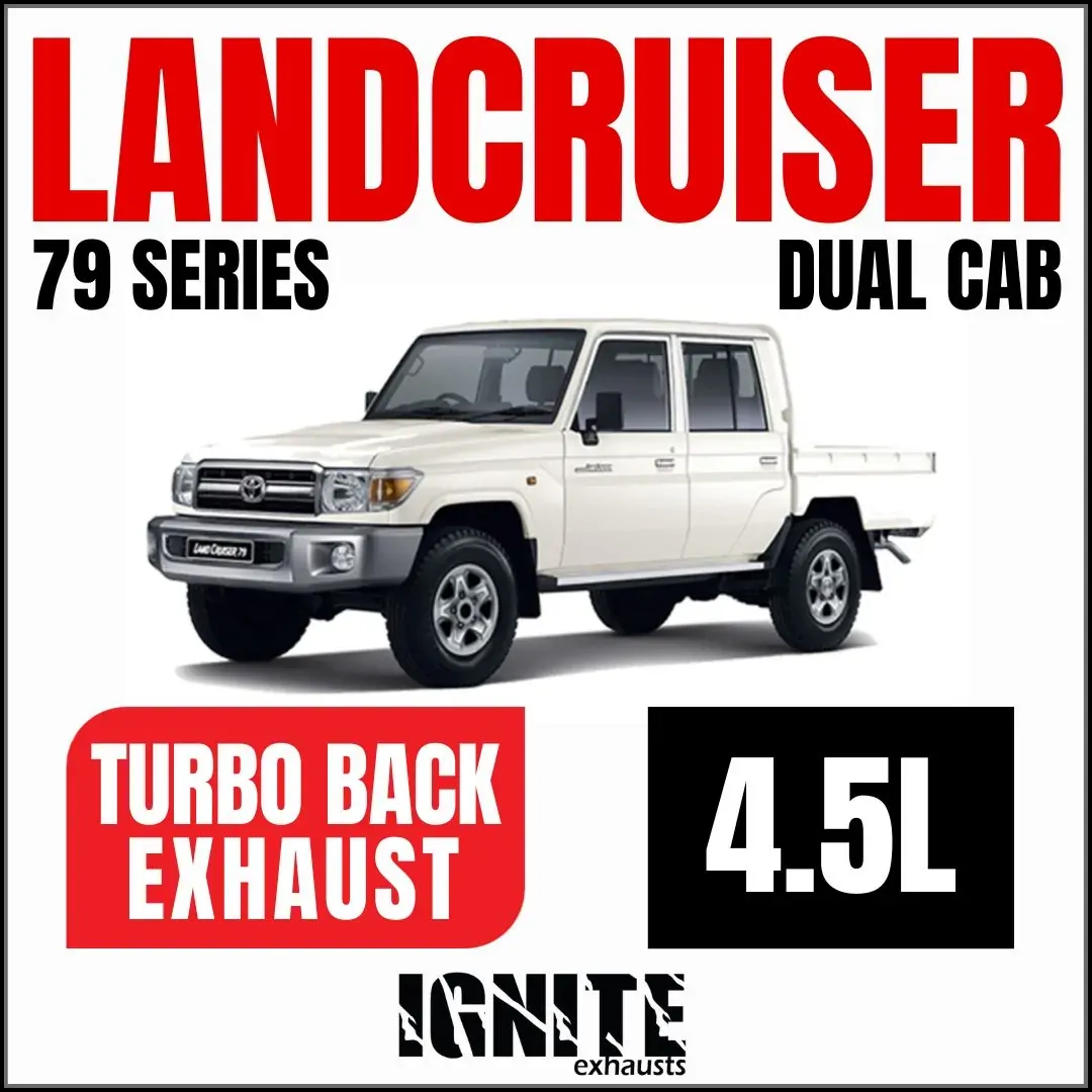 Toyota Landcruiser Exhaust 79 Series Dual Cab 3"  Turbo Back Offroad Systems