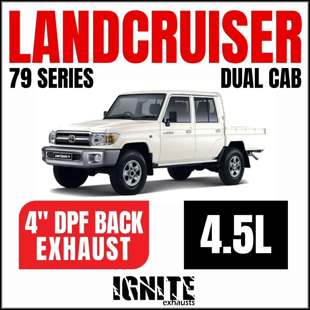 Toyota Landcruiser Exhaust 79 Series 4" DPF Back Side Exit System