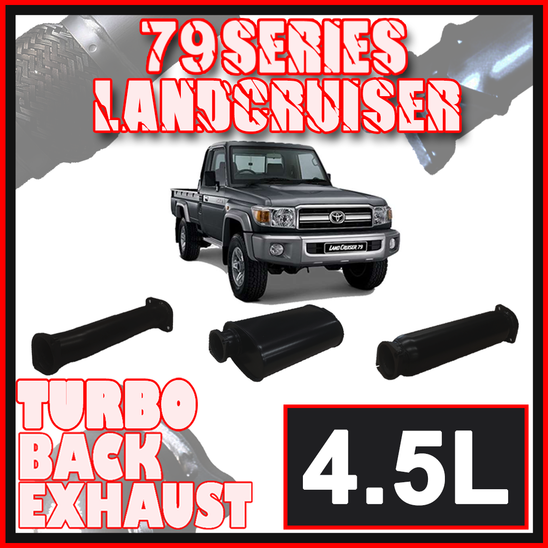Toyota Landcruiser Exhaust 79 Series Single Cab 3" Turbo Back Systems image