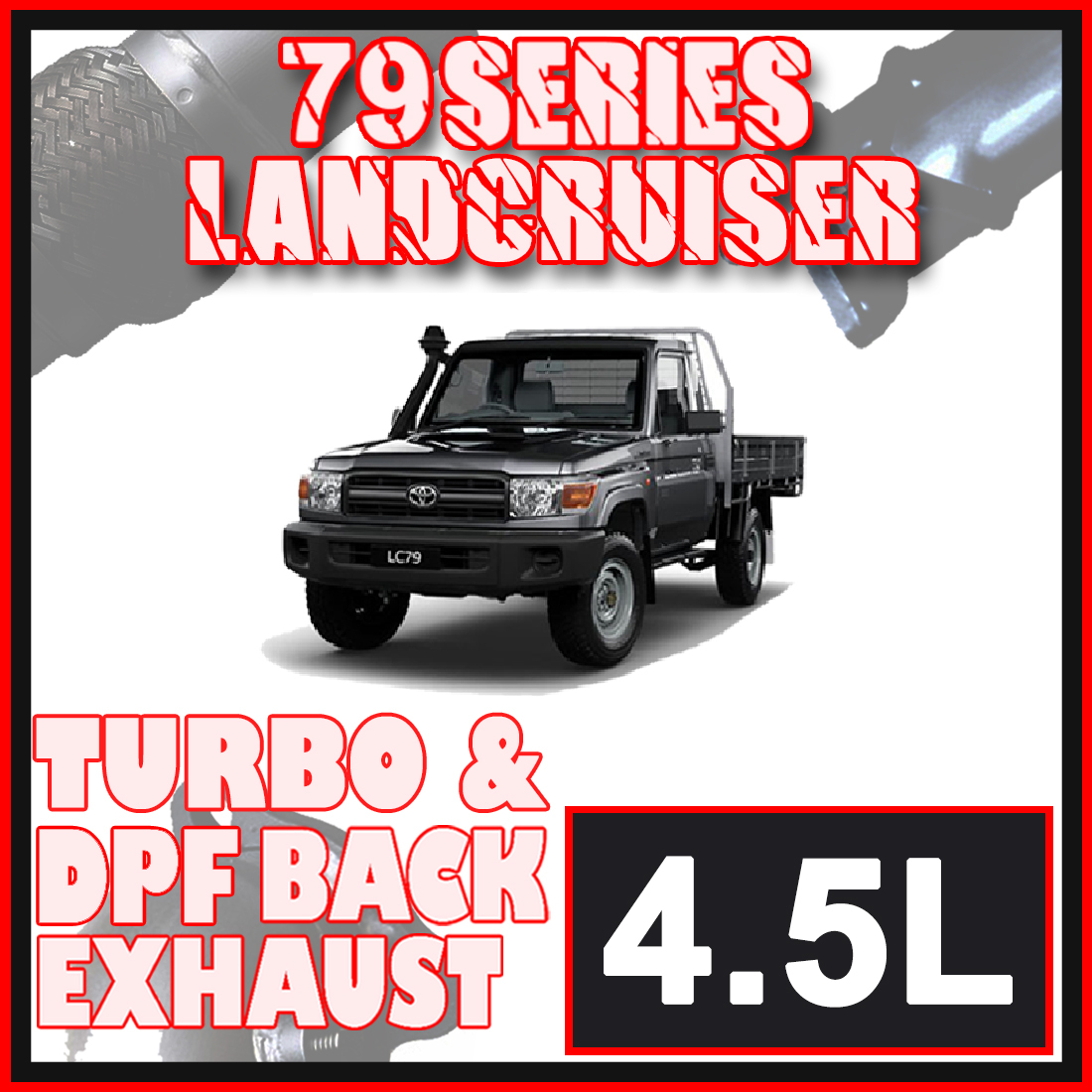 Toyota Landcruiser Exhaust 79 Series Single Cab 3" & 3.5" DPF & Turbo Back Systems image