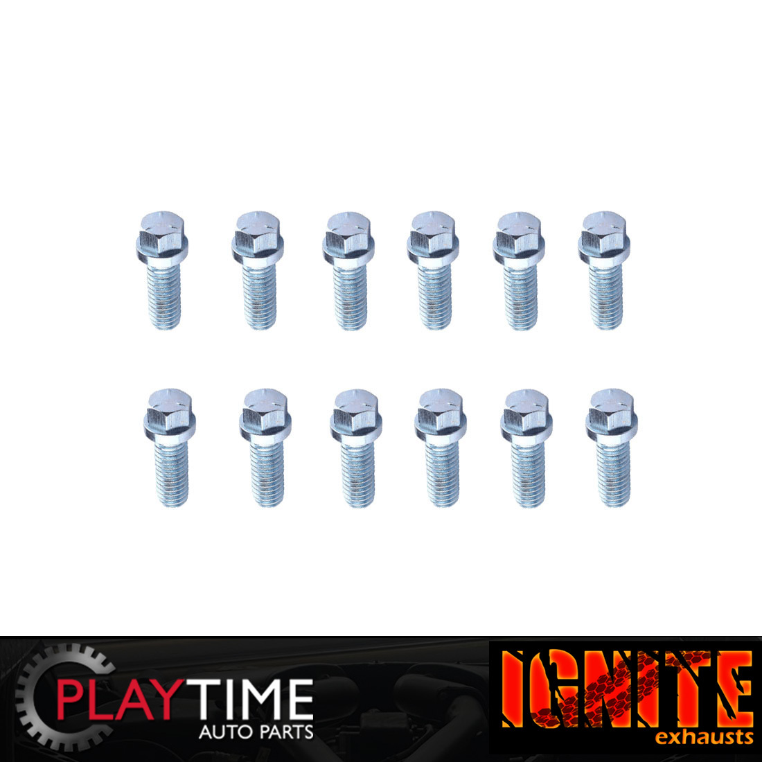 12 x 3/8" Extractor Exhaust Bolts Playtime Exhausts