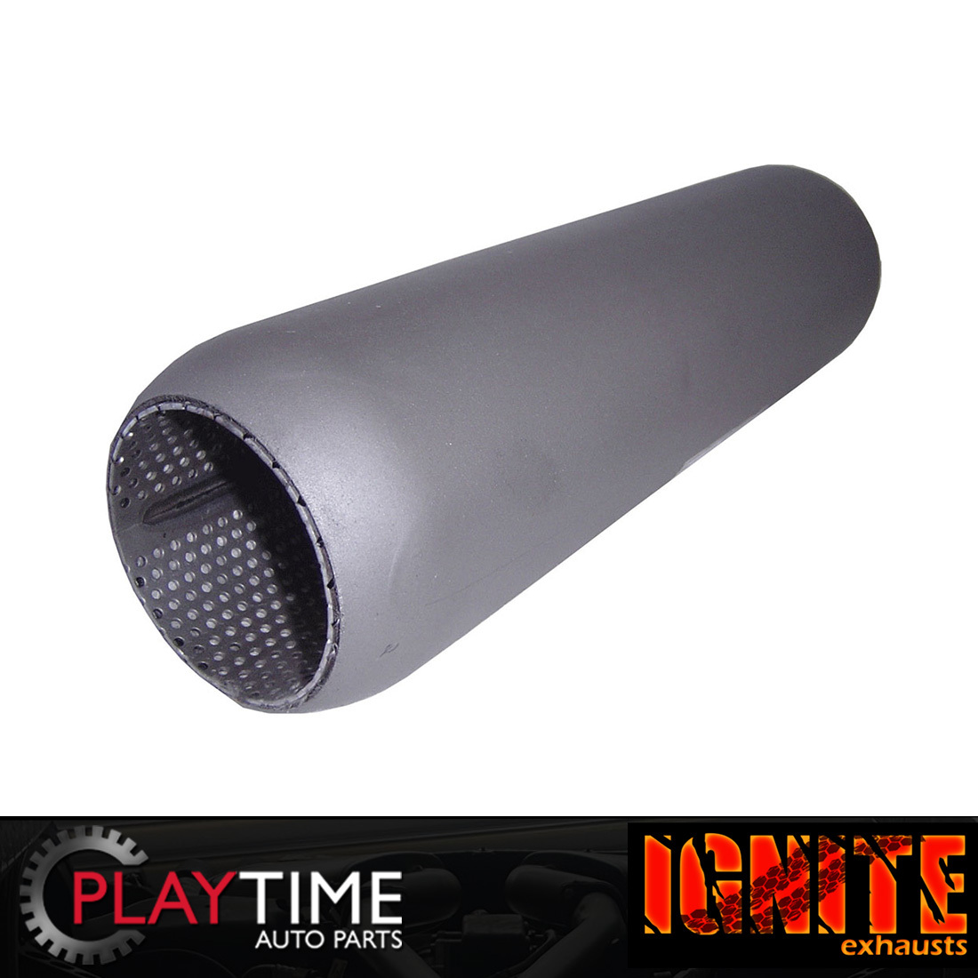 Outlaw Exhaust 409SS Glasspack Hot Dog Muffler – 2.5" In/Out, 4"x15" Straight Through