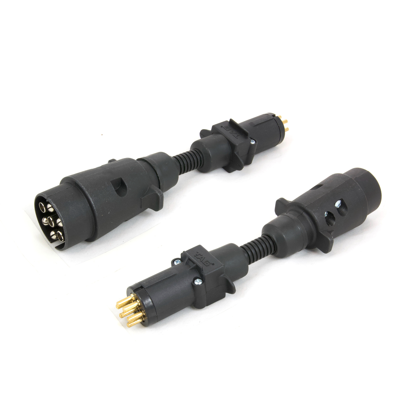 Round Adapter Plug Insert TAG Trailer Adapter - 7 Pin Large Round Plug to 7 Pin Small Round Socket