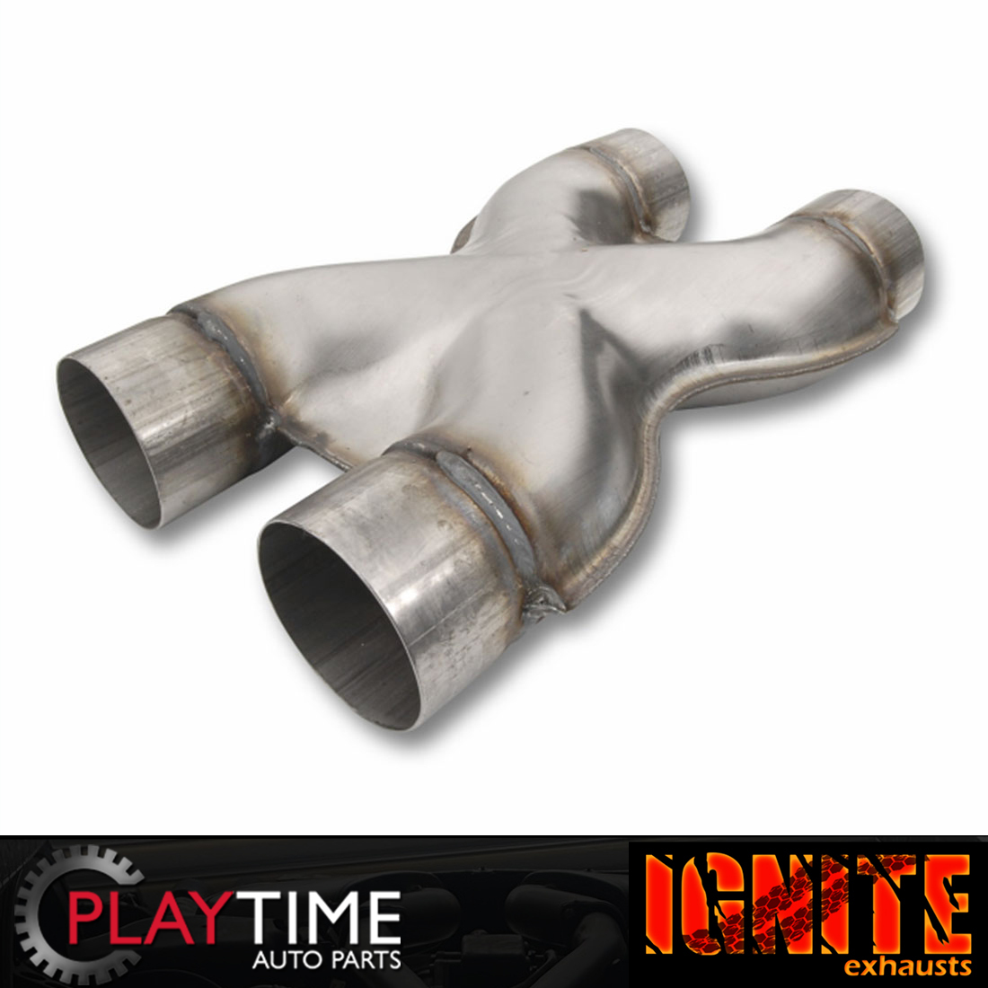 3" Stainless Steel Sports Exhaust X Pipe Playtime Auto Parts