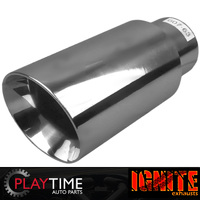 3.5" Exhaust Tip Double Walled / Angle Cut Inner Cone Polished Finished
