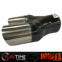 Angle Cut Inner Cone Dual 3" Exhaust Tip Right Hand Tapered Polished Finish