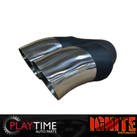 Dump Cut Tip Dual 3" Exhaust Tips Even Polished Finish