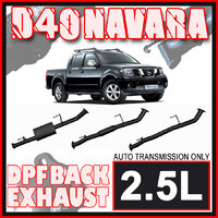 Nissan D40 Navara Exhaust 2.5L Automatic DPF Back 3" Systems