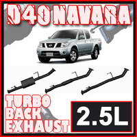 Nissan D40 Navara Exhaust 2.5L Manual Turbo Back 3" Systems